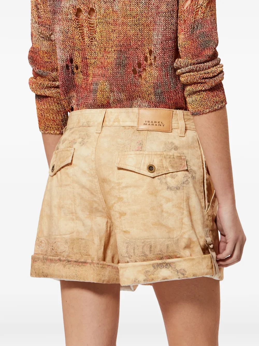 ISABEL MARANT Calissy shorts met abstracte print Beige