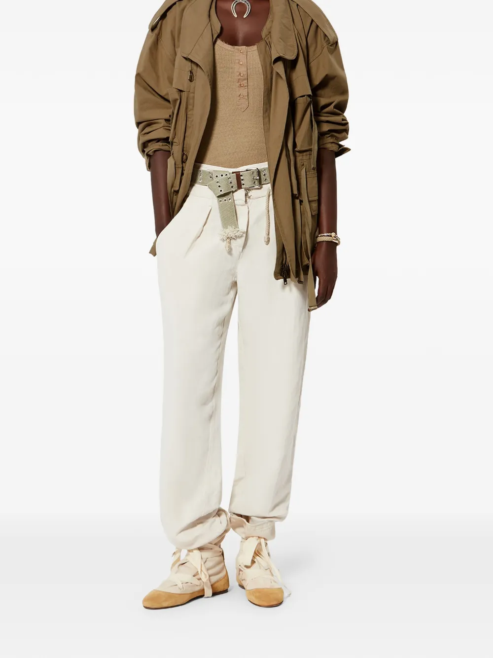 ISABEL MARANT Beriza jack met cargo zakken Bruin