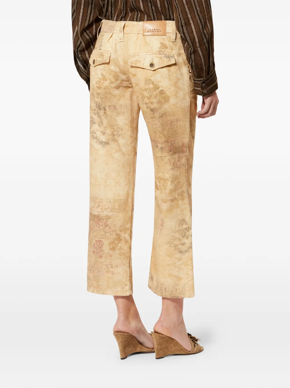 ISABEL MARANT Camila broek met abstract patroon Beige