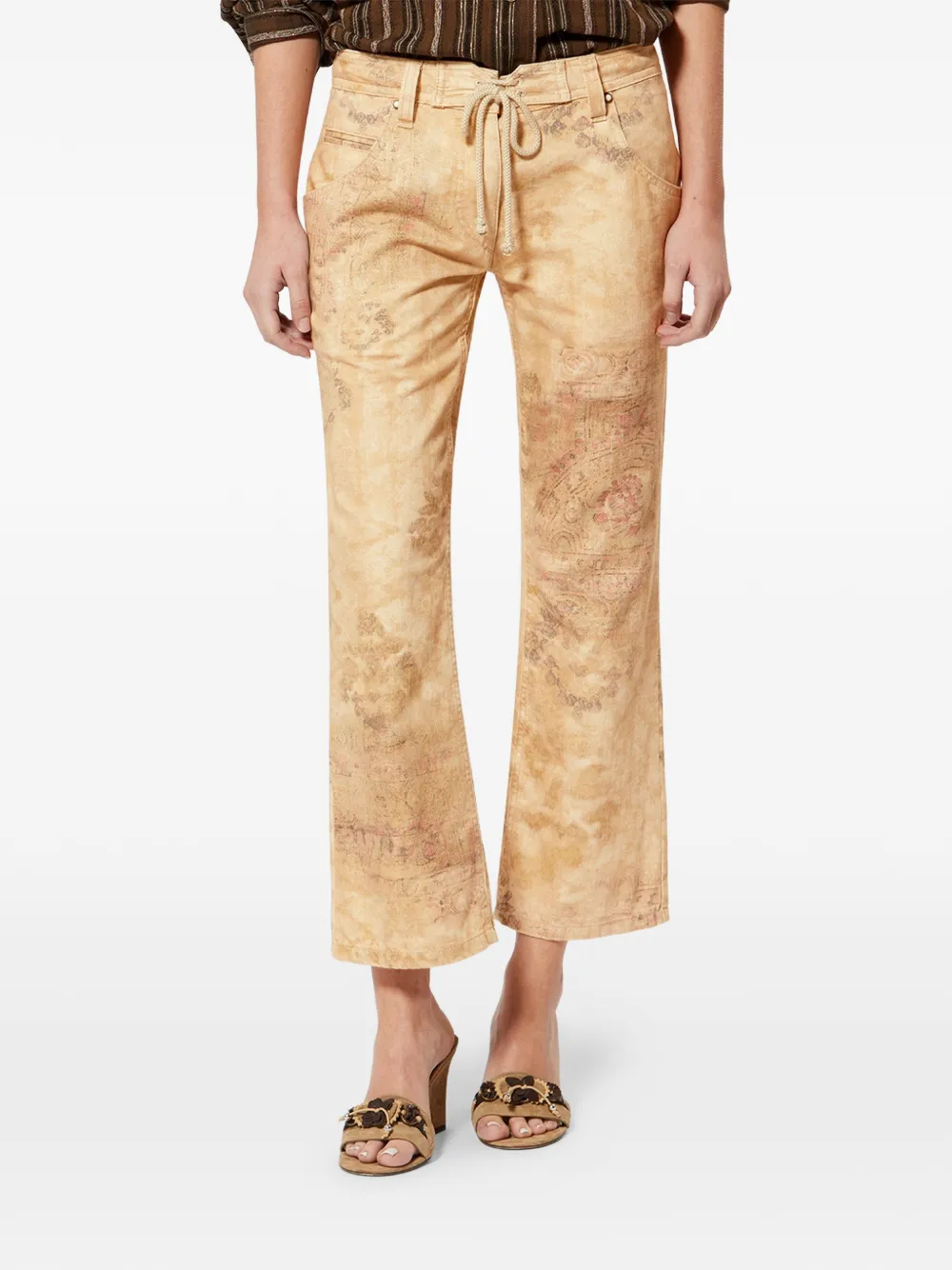 ISABEL MARANT Camila broek met abstract patroon Beige