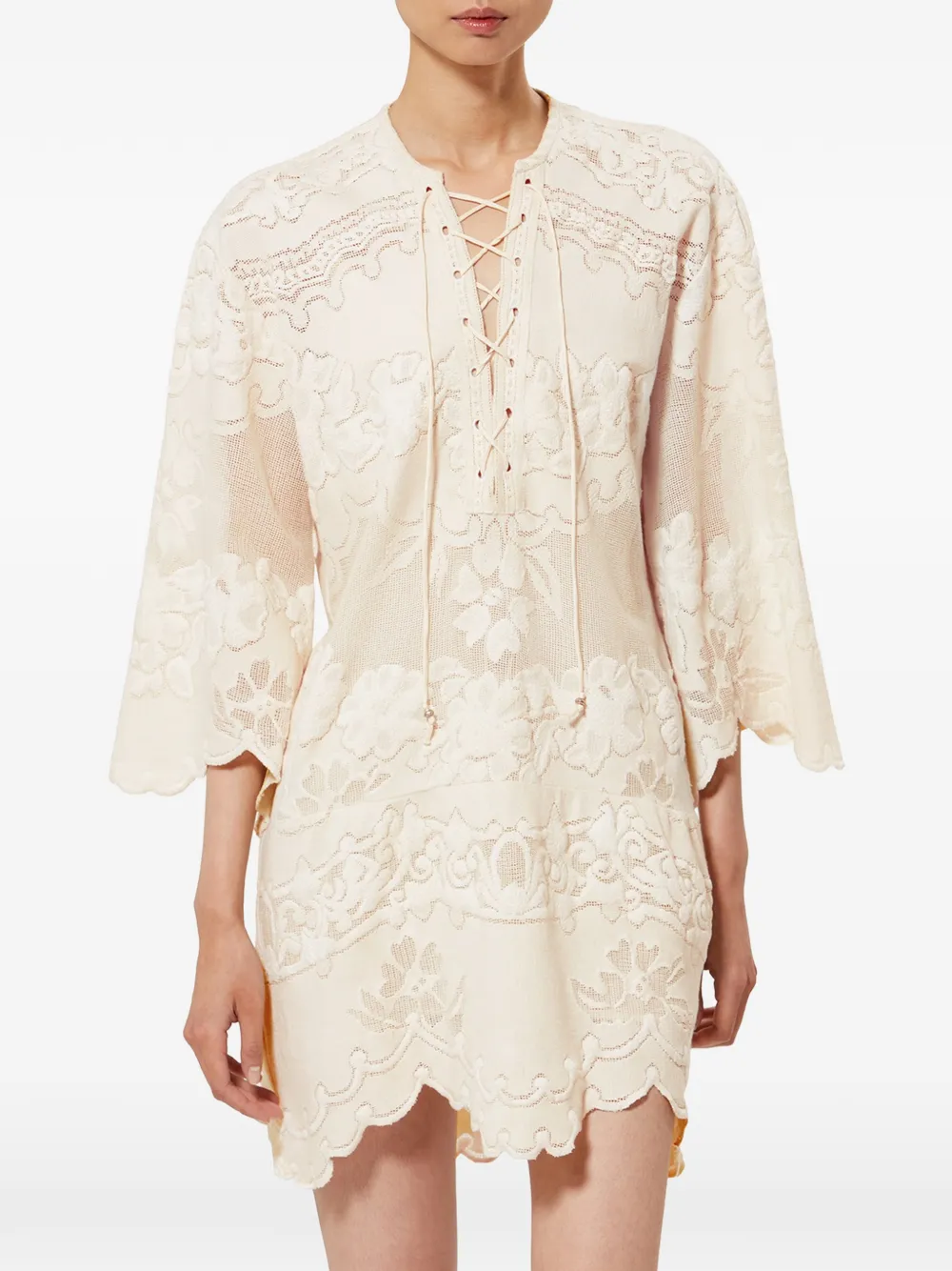 ISABEL MARANT Solara jurk met bloemenprint Beige
