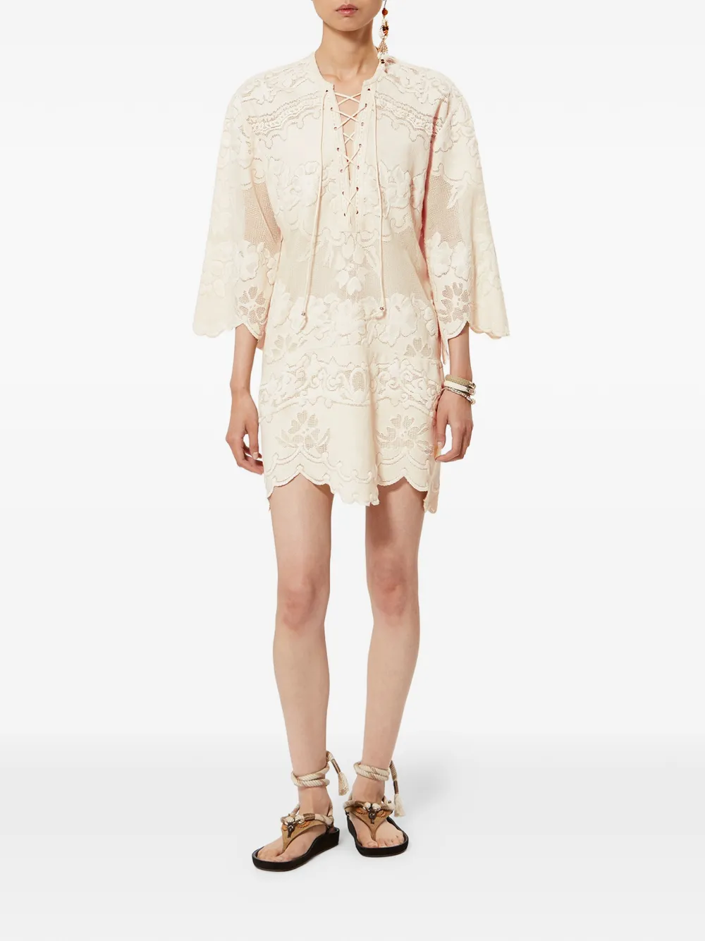 ISABEL MARANT Solara jurk met bloemenprint Beige