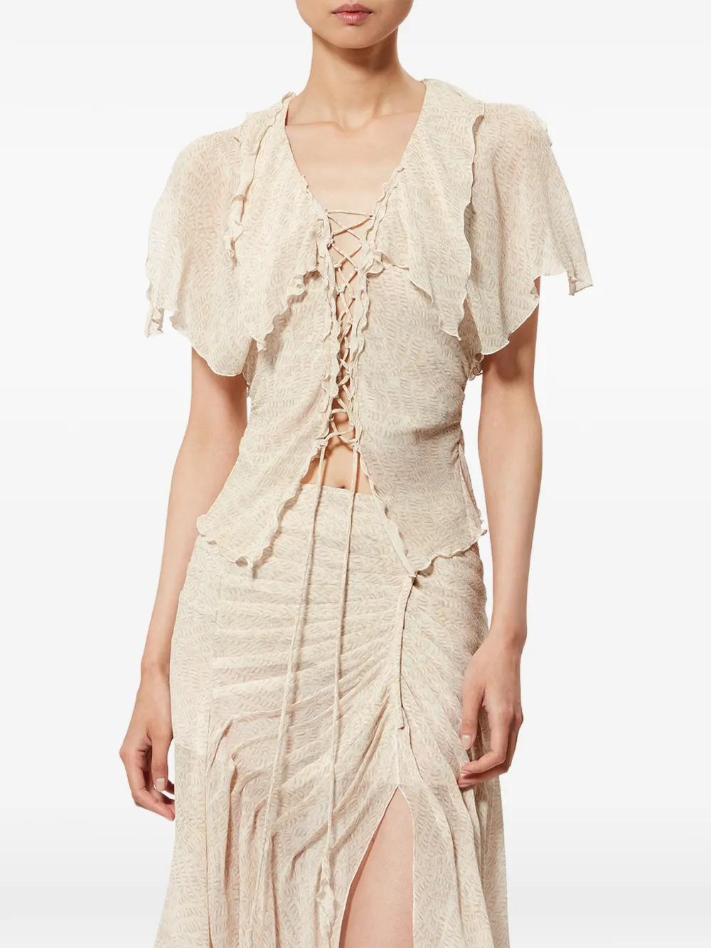  Isabel Marant Thanais Ruffled Blouse - Neutrals 