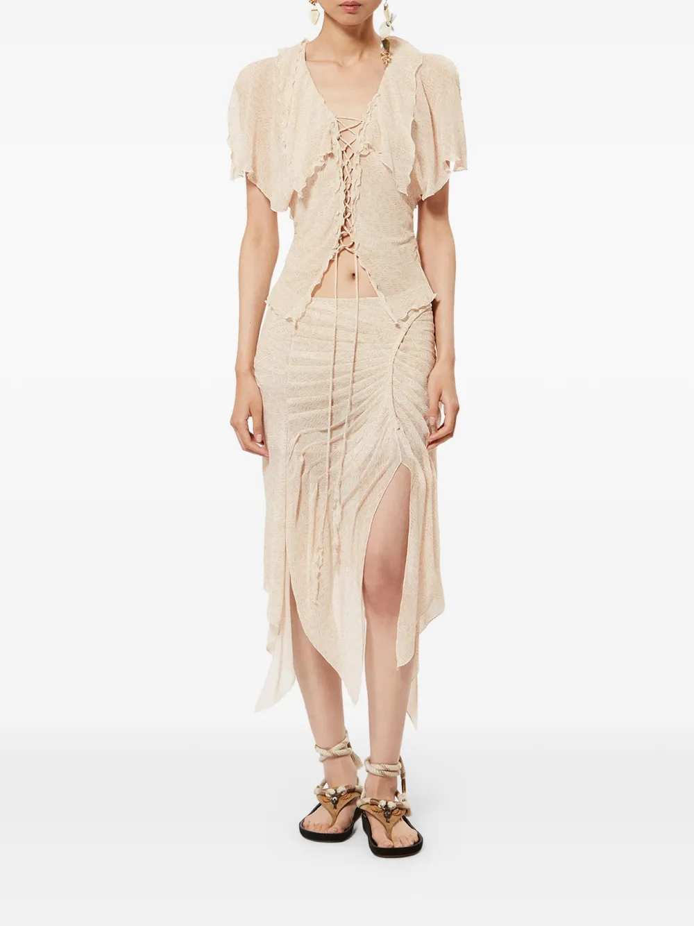  Isabel Marant Thanais Ruffled Blouse - Neutrals 