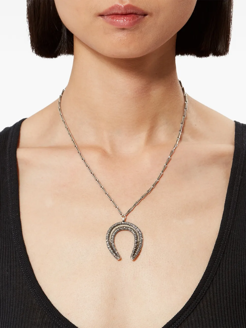Byrne Engraved Horseshoe-Pendant Necklace