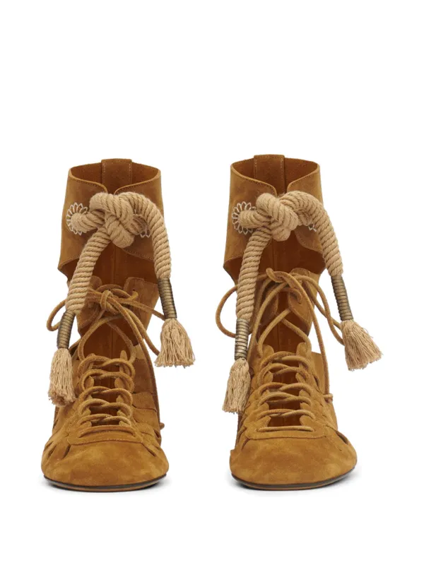 ISABEL MARANT Liade open-work Boots | Brown | FARFETCH CA