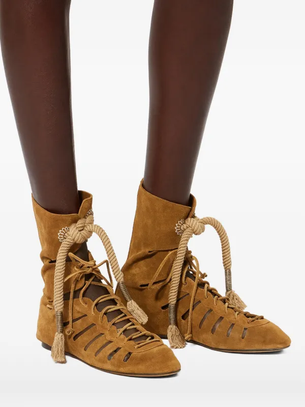 ISABEL MARANT Liade open-work Boots | Brown | FARFETCH