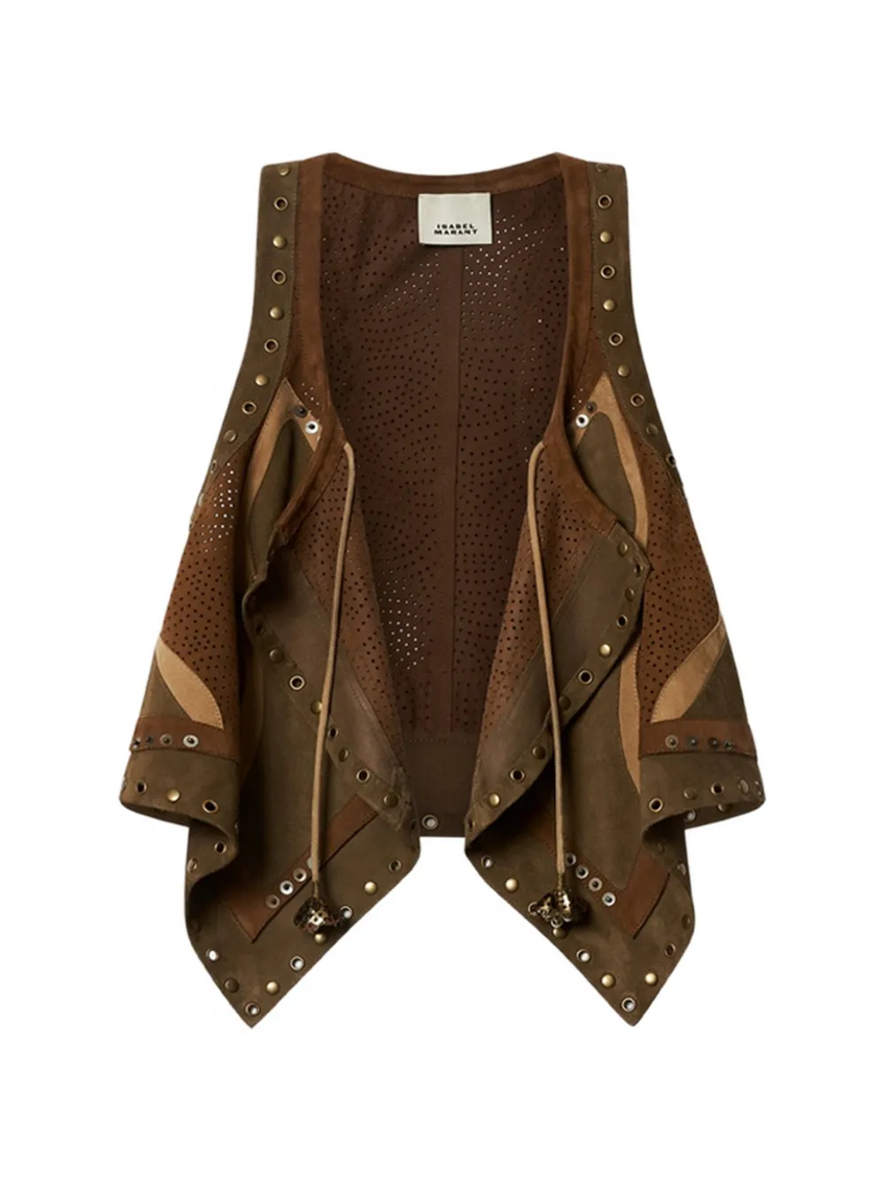 ISABEL MARANT Canotta Kelby con design patchwork - Marrone