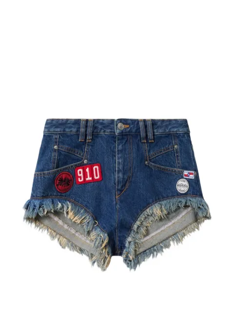 ISABEL MARANT Short jeans Eneidala com patches e bordas desfiadas