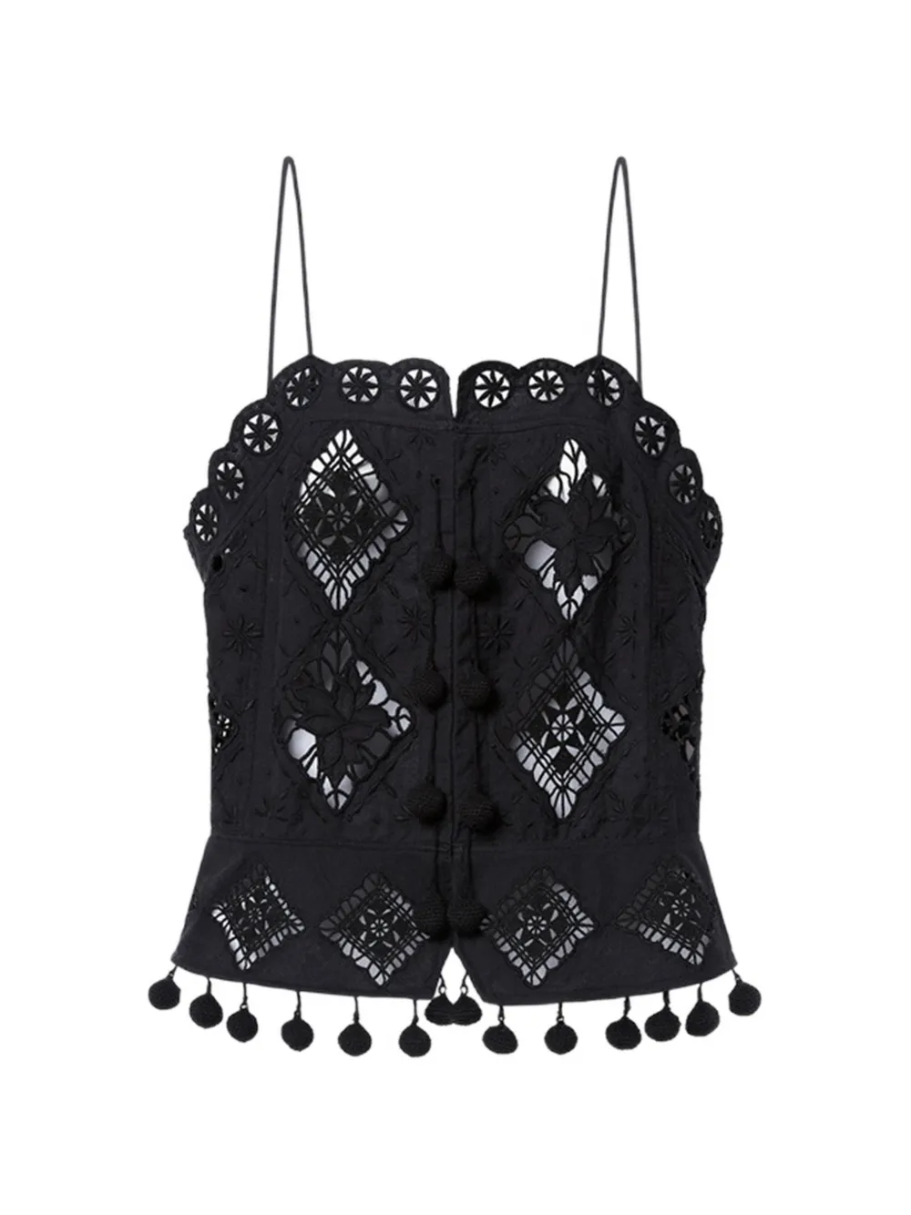 ISABEL MARANT Top Nelssy in pizzo sangallo - Nero