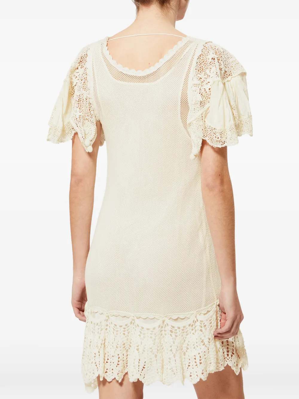 ISABEL MARANT Diena mini-jurk met kanten vlak Beige