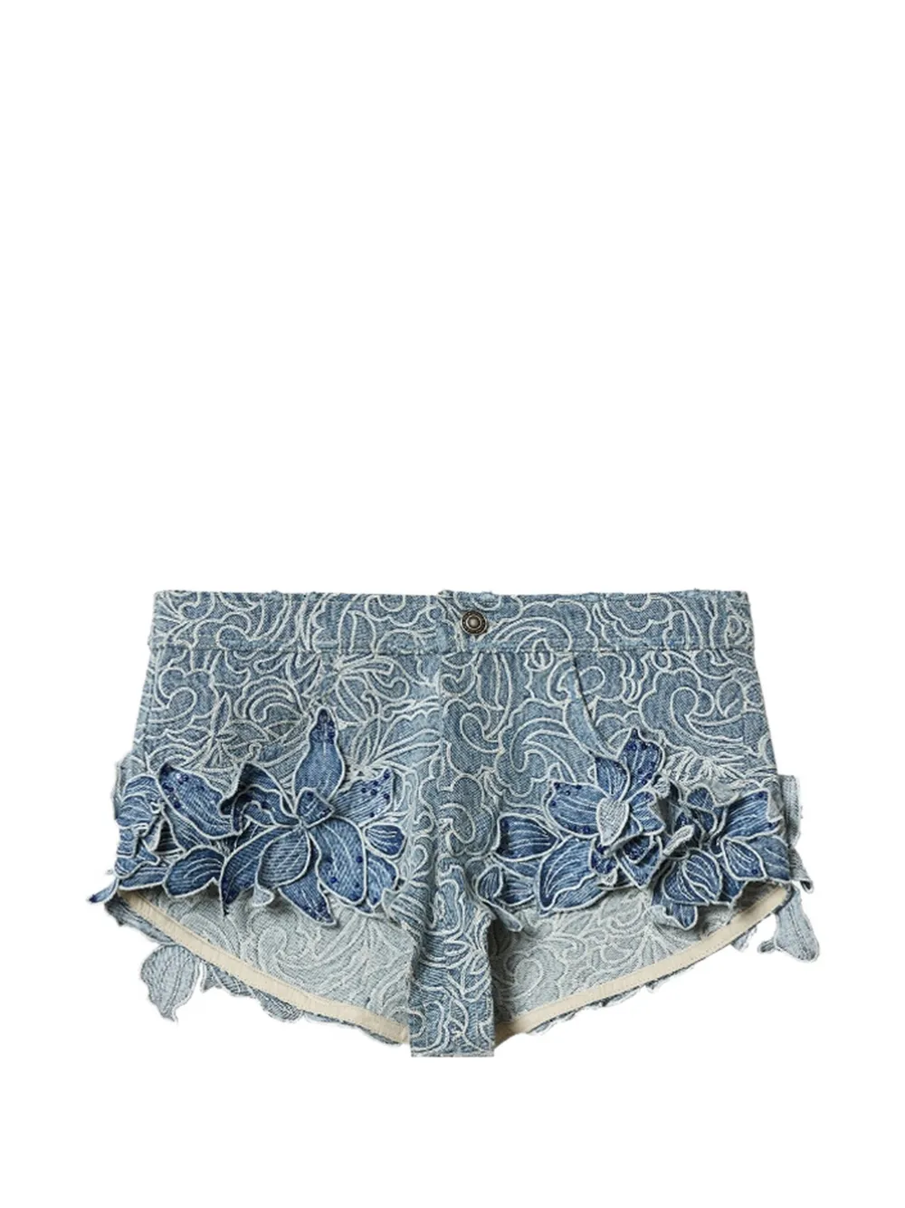 ISABEL MARANT Shorts denim Odessa a fiori - Blu