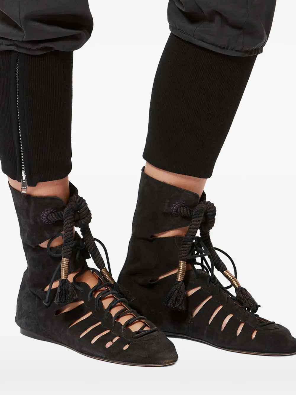 ISABEL MARANT Liade high-top leren laarzen Zwart