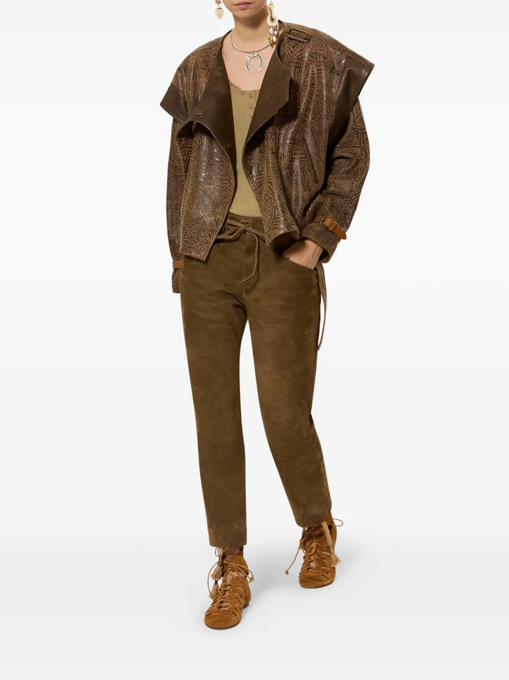  Isabel Marant Leather Trousers - Brown 