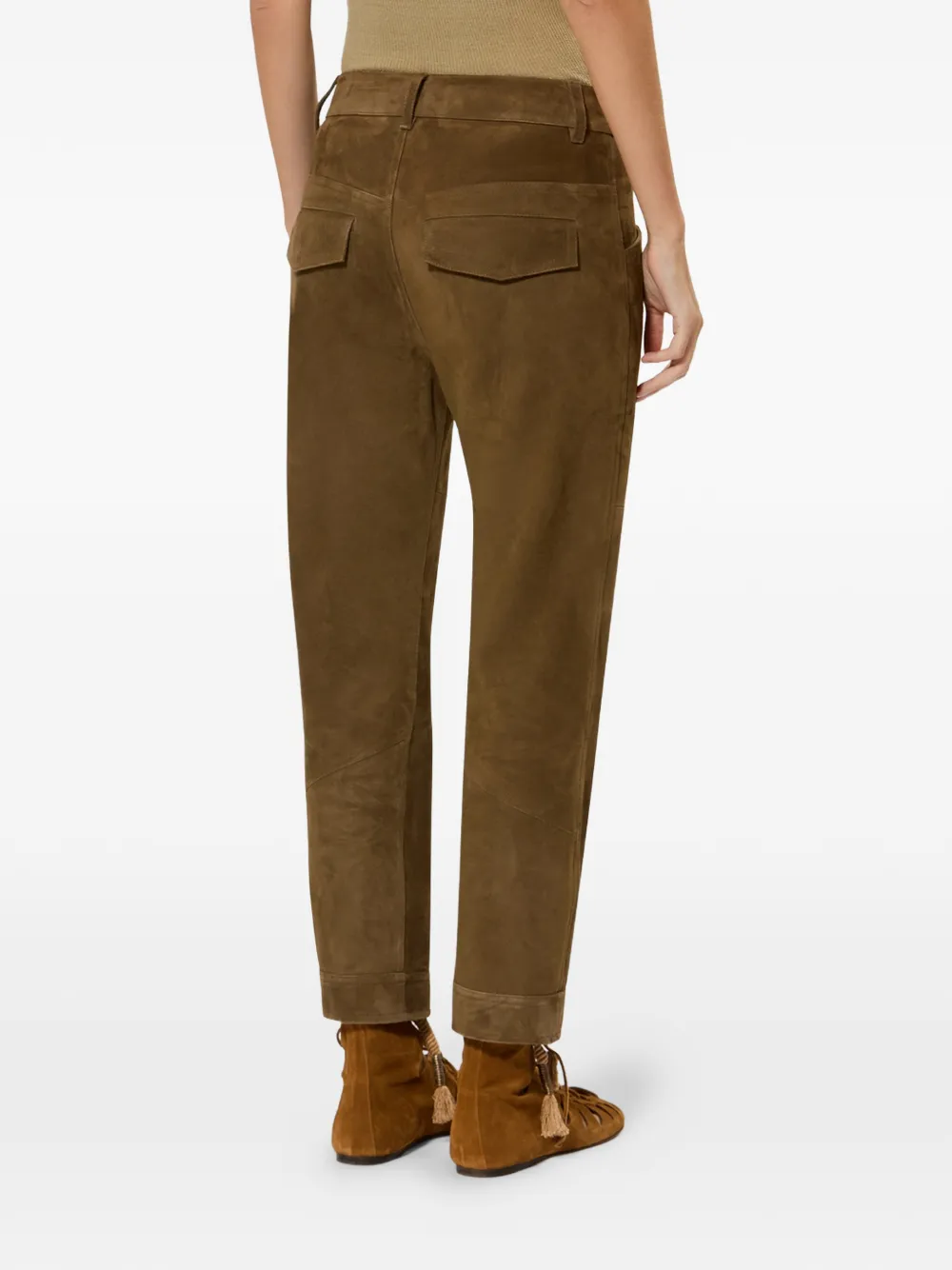 ISABEL MARANT Leren broek Bruin