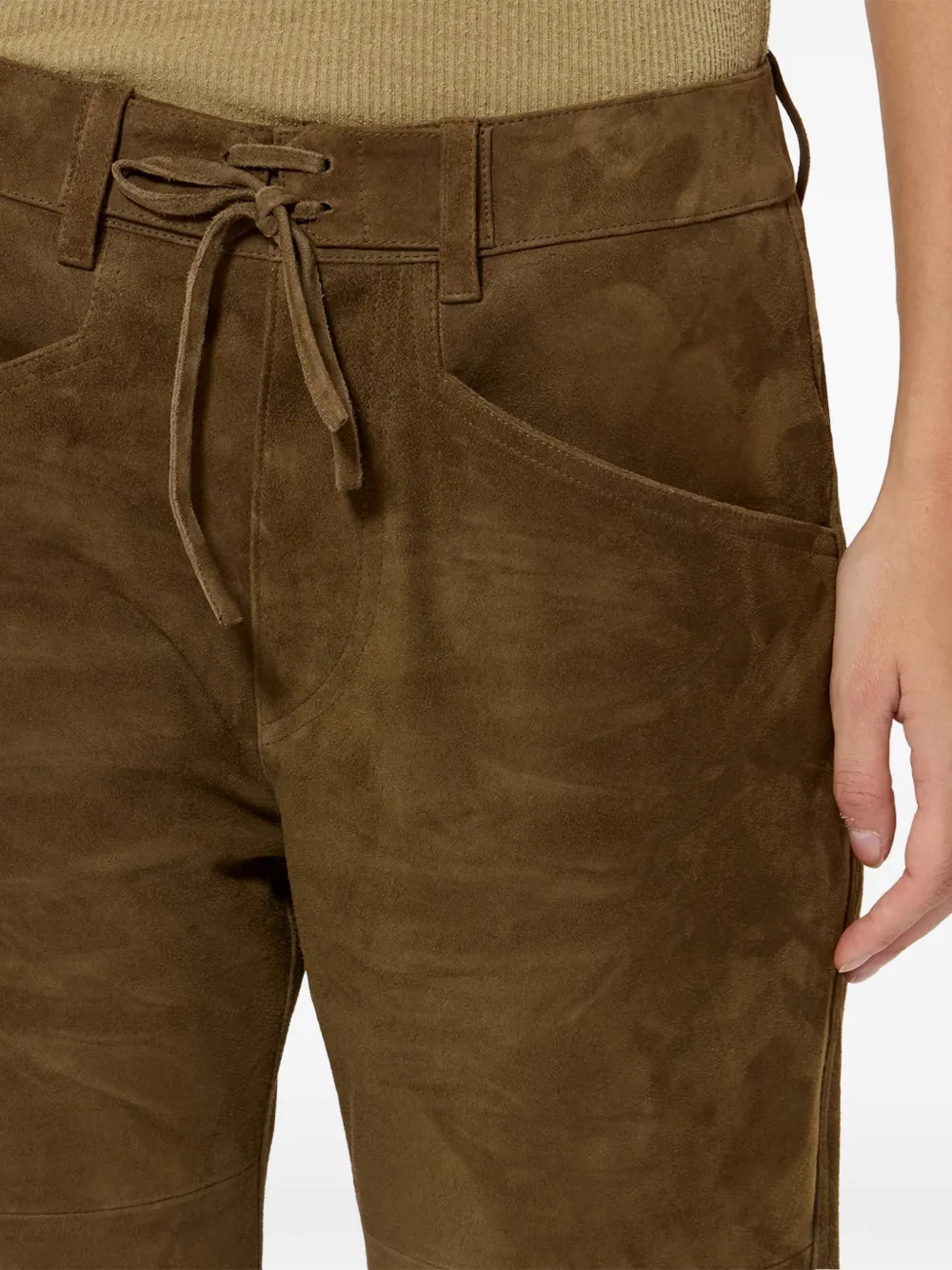 ISABEL MARANT Leren broek Bruin