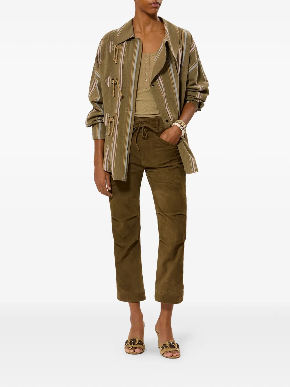  Isabel Marant Rasmia Striped-pattern Jacket - Green 