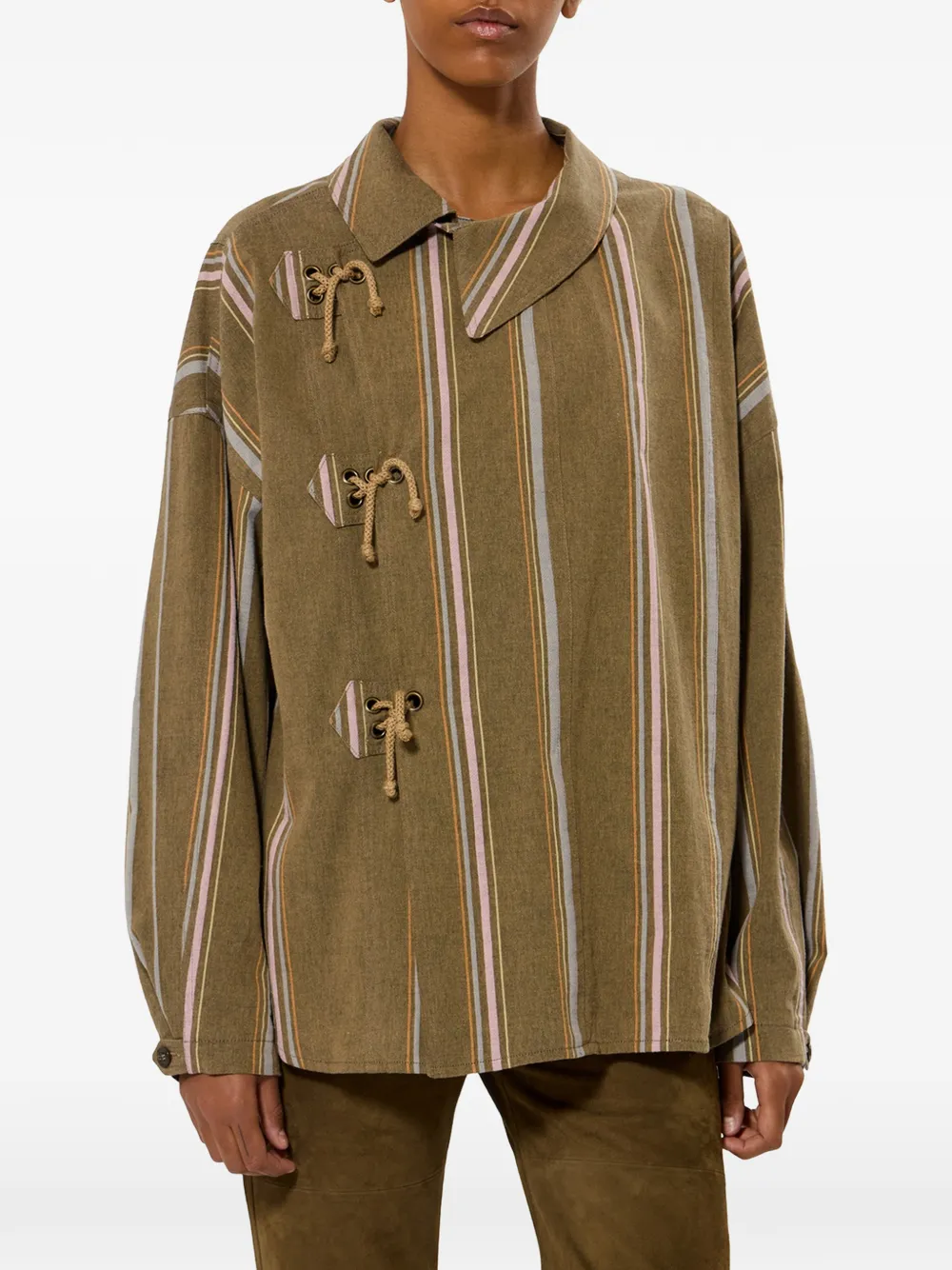  Isabel Marant Rasmia Striped-pattern Jacket - Green 