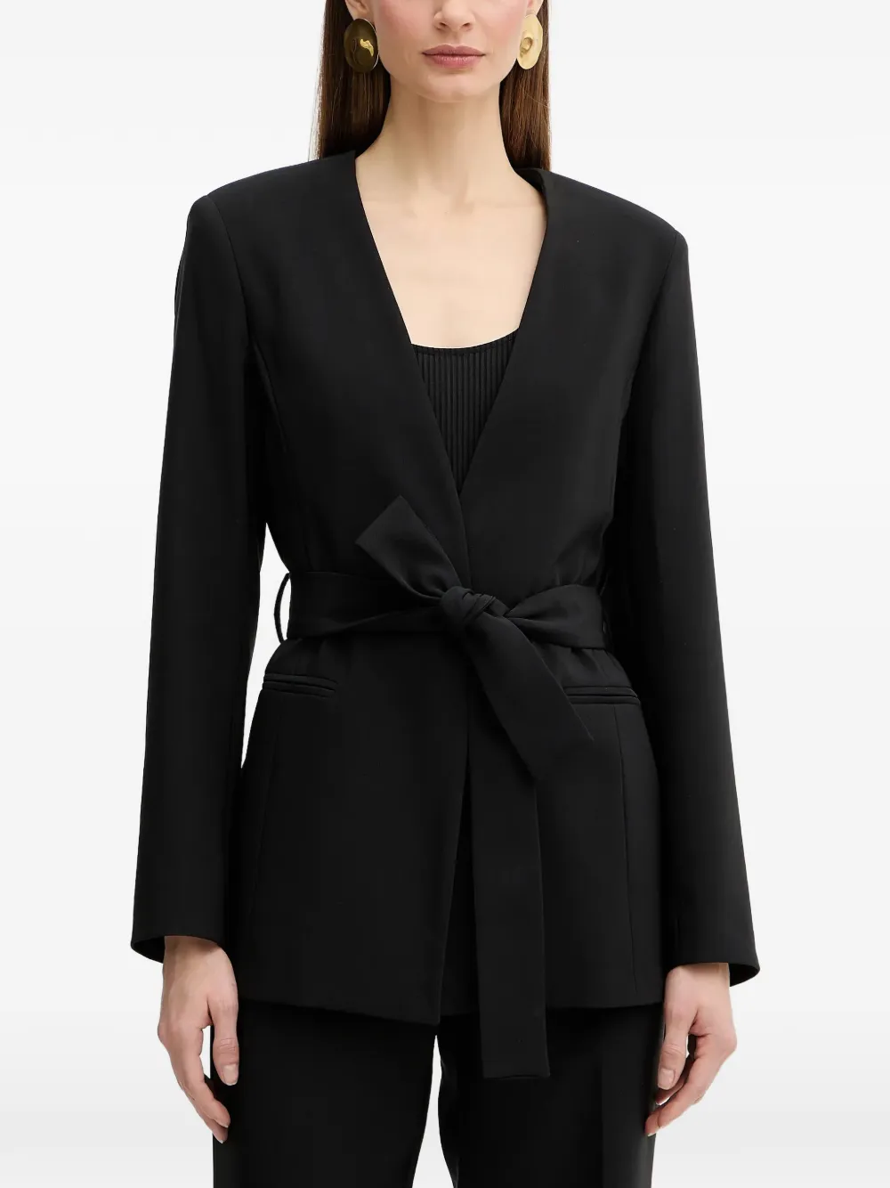 FRACOMINA Blazer con cintura - Nero