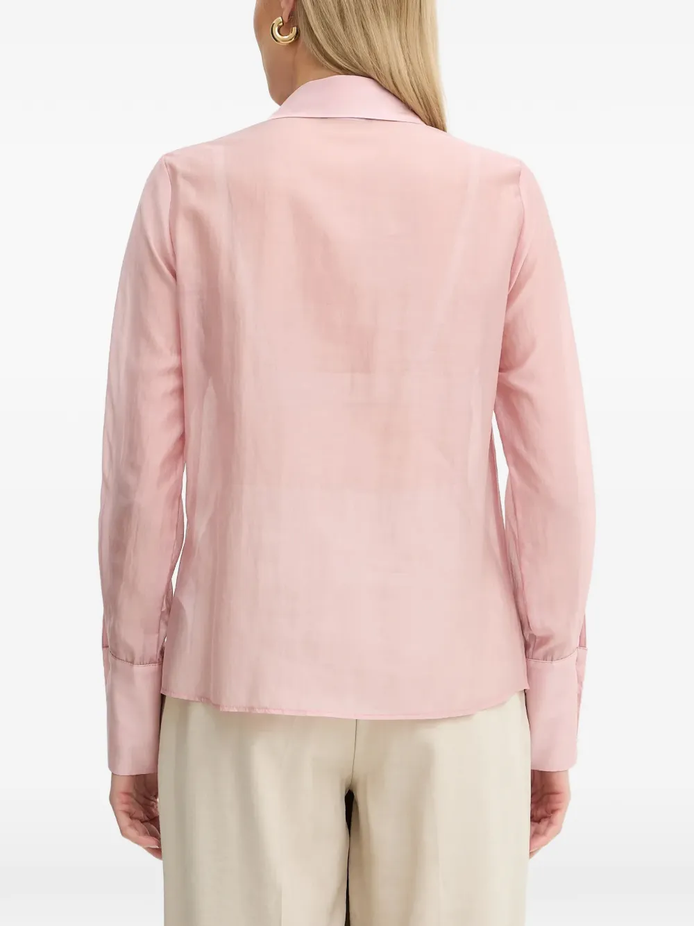  Fracomina Ruffled Long-sleeve Shirt - Pink 