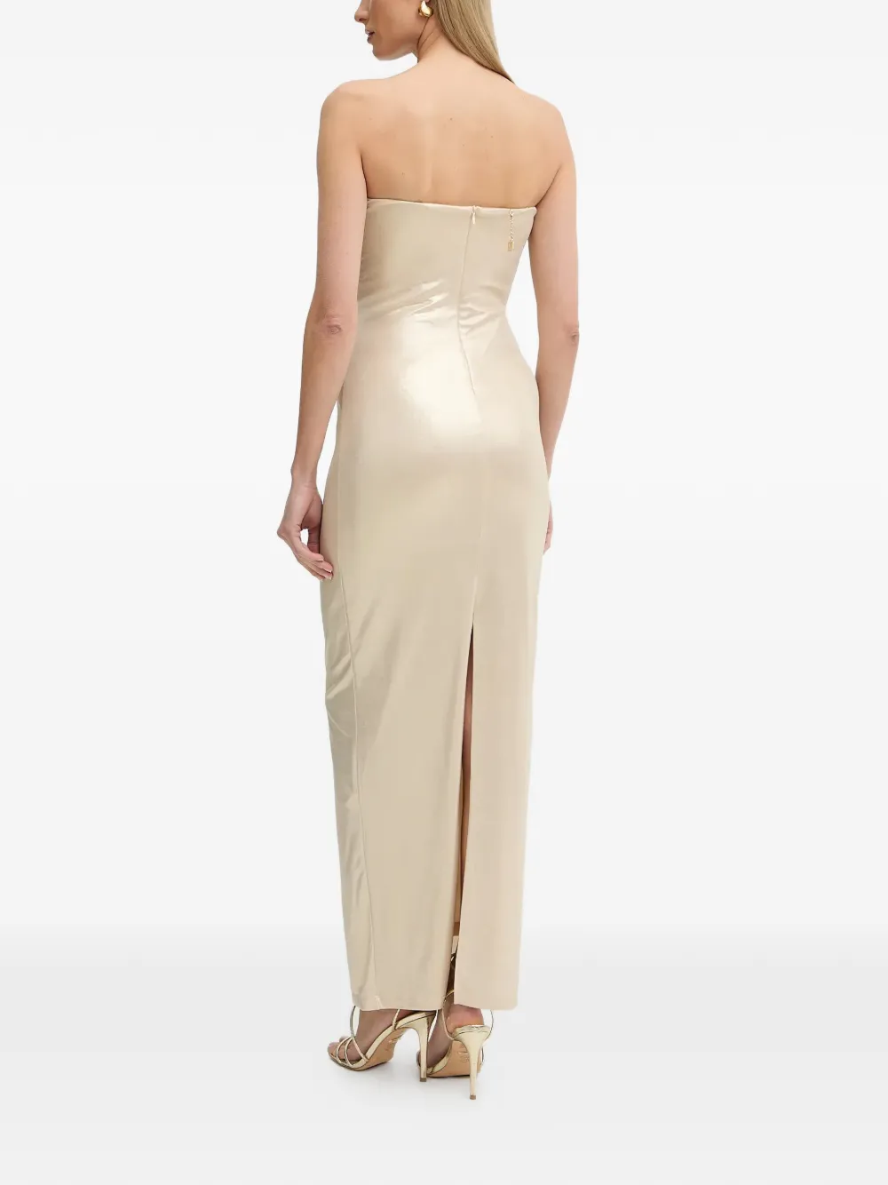FRACOMINA Maxi-jurk met geknoopt detail Beige