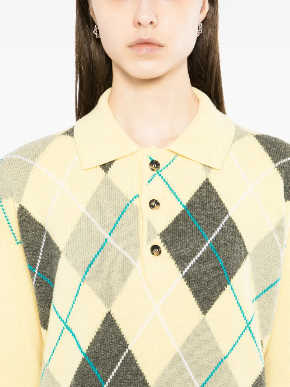argyle button knitwear