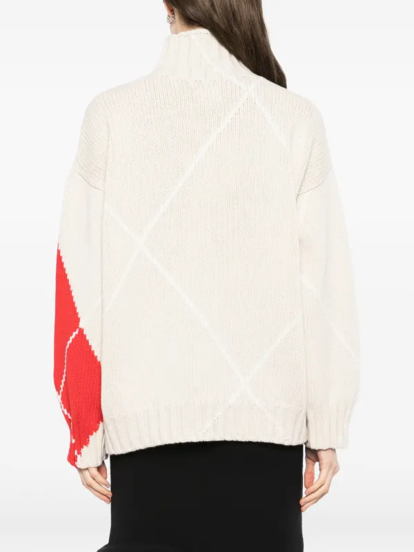 JW Anderson タートルネック アーガイル セーター | ホワイト 