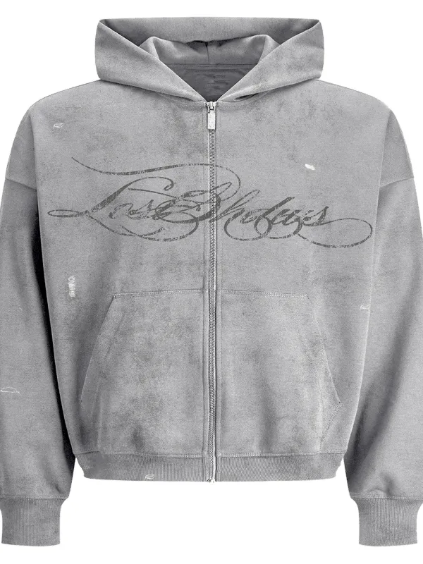 LOST SHDWS パーカー　S LOSTSHDWS ダメージ パーカー | グレー | FARFETCH JP