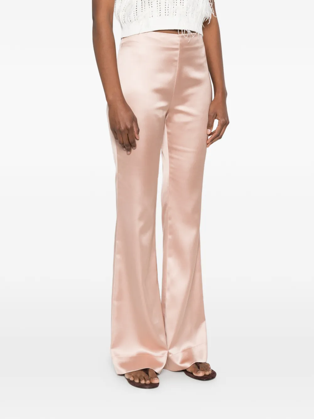 PINKO Satijnen flared broek Roze
