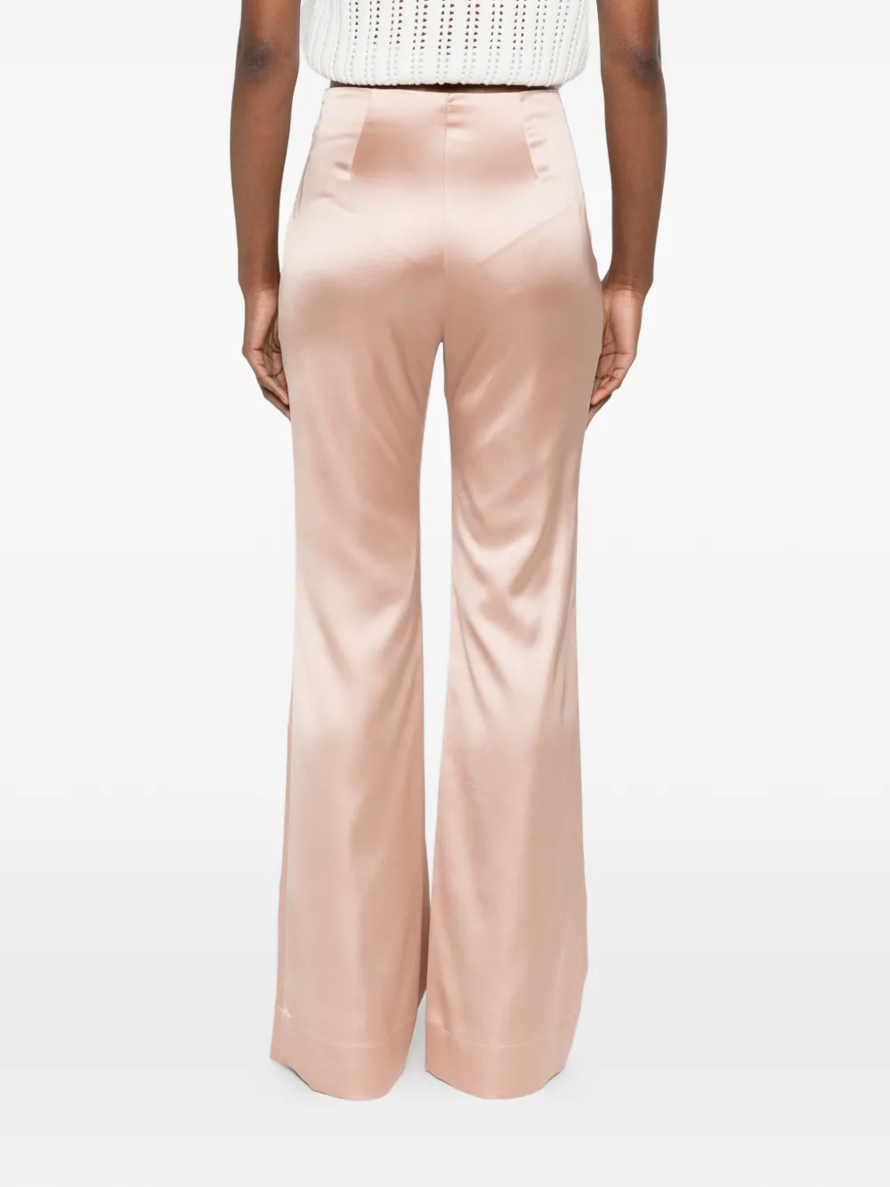PINKO Satijnen flared broek Roze