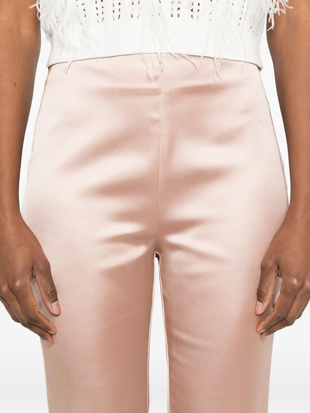 PINKO Satijnen flared broek Roze
