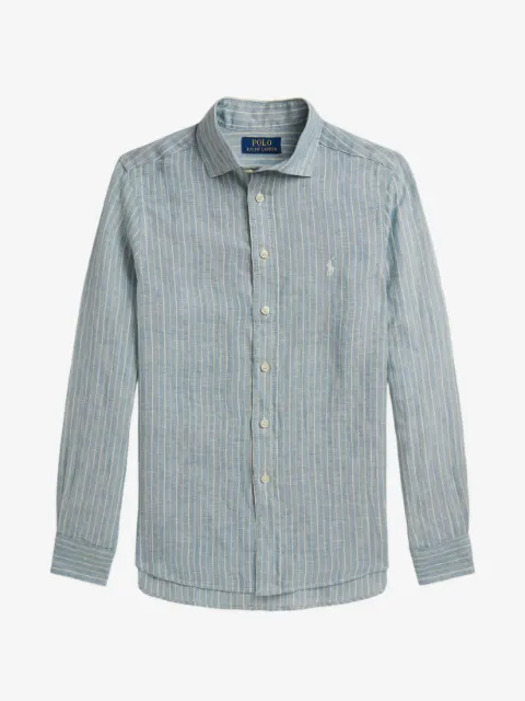 POLO RALPH LAUREN KIDS camisa con motivo de rayas y botones