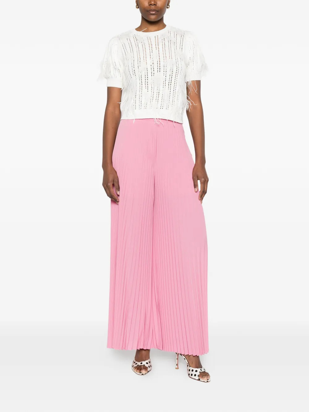 TWINSET Palazzo plooibroek Roze