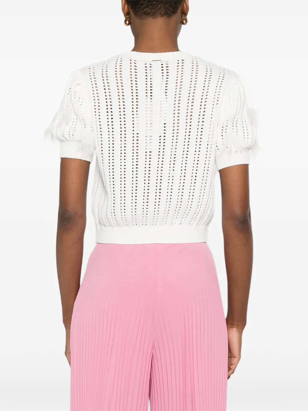 TWINSET Gebreide trui met franje Wit