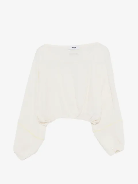 MSGM Kids long-sleeve crop top