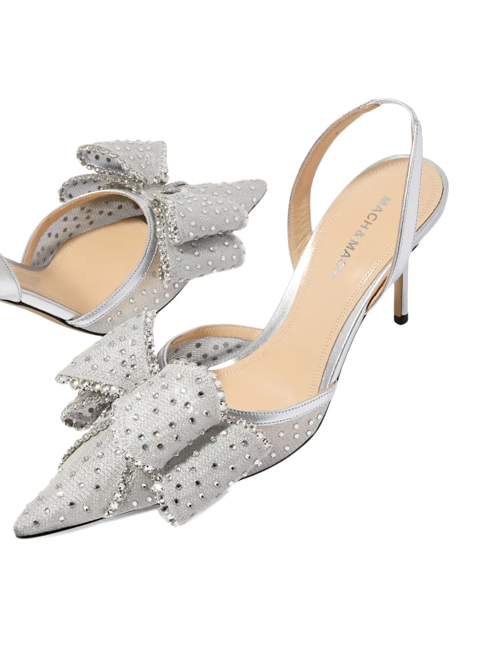 MACH & MACH Le Cadeau slingback pumps Zilver