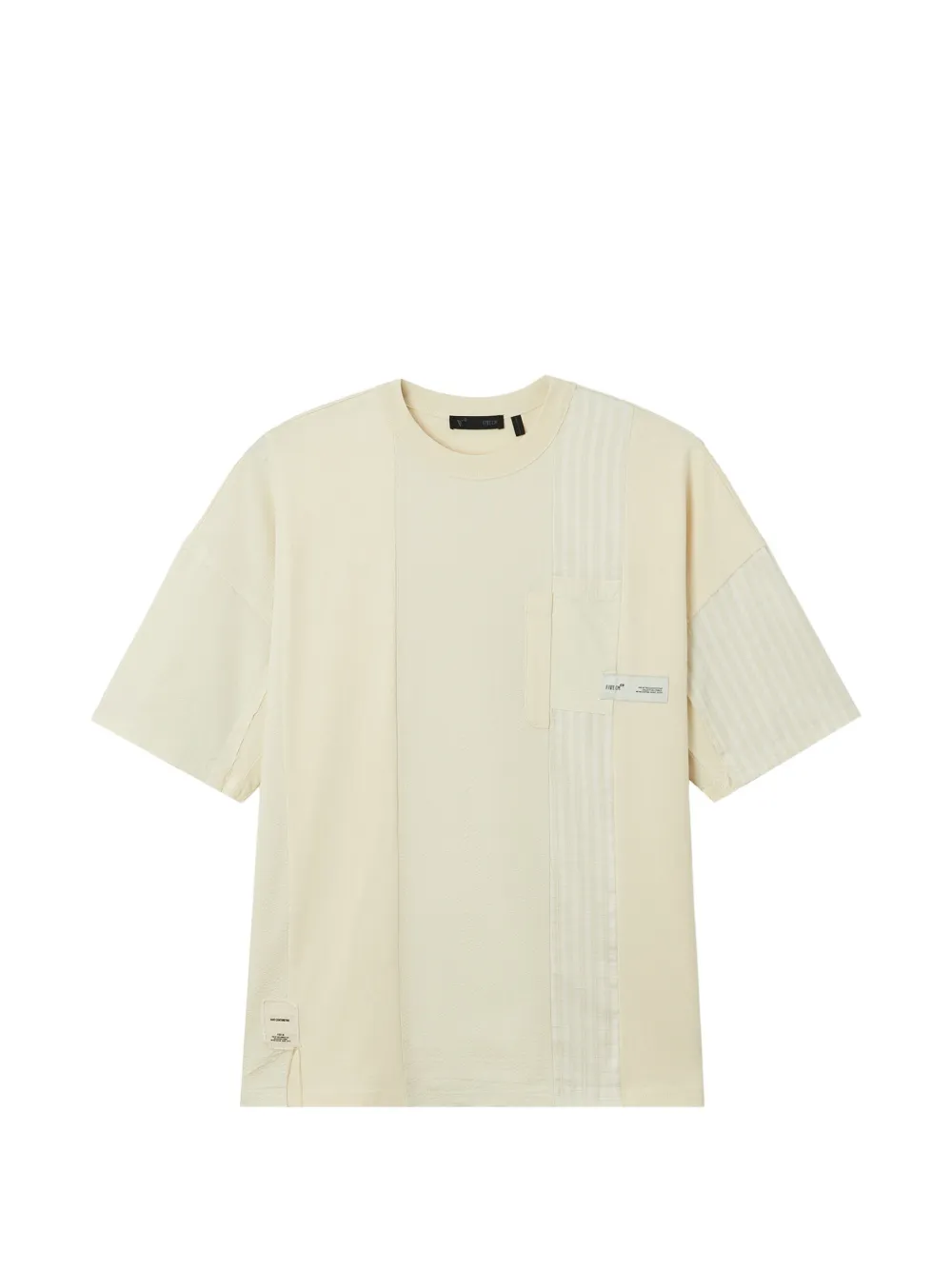 FIVE CM T-shirt con design patchwork - Toni neutri