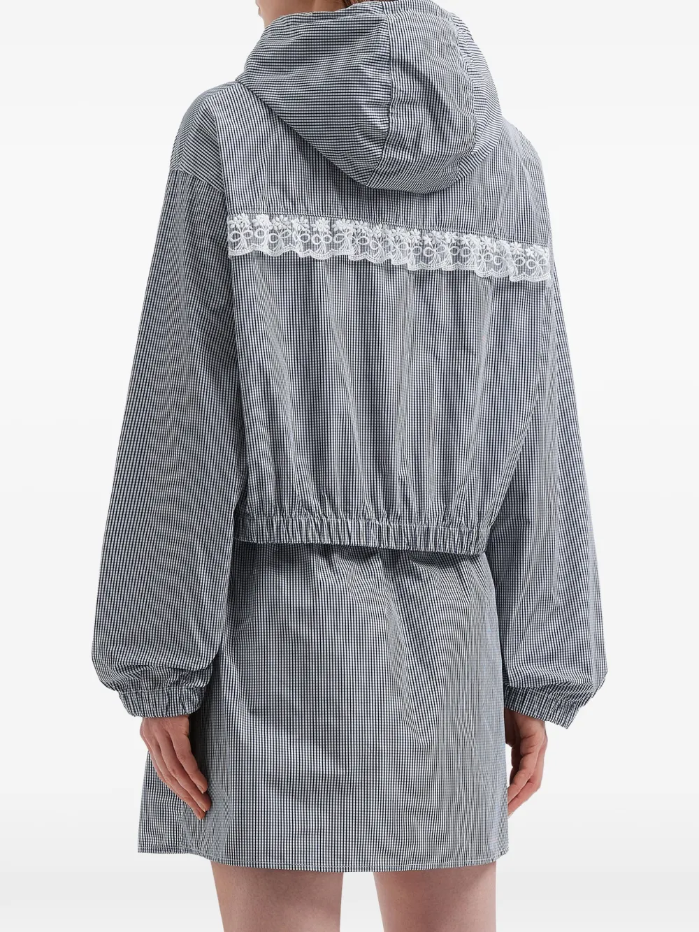 Mini Cream Jack met capuchon en rits Blauw