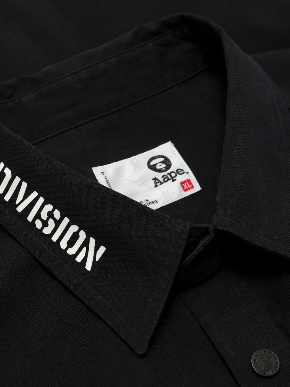 AAPE BY *A BATHING APE Overhemd met logopatch Zwart