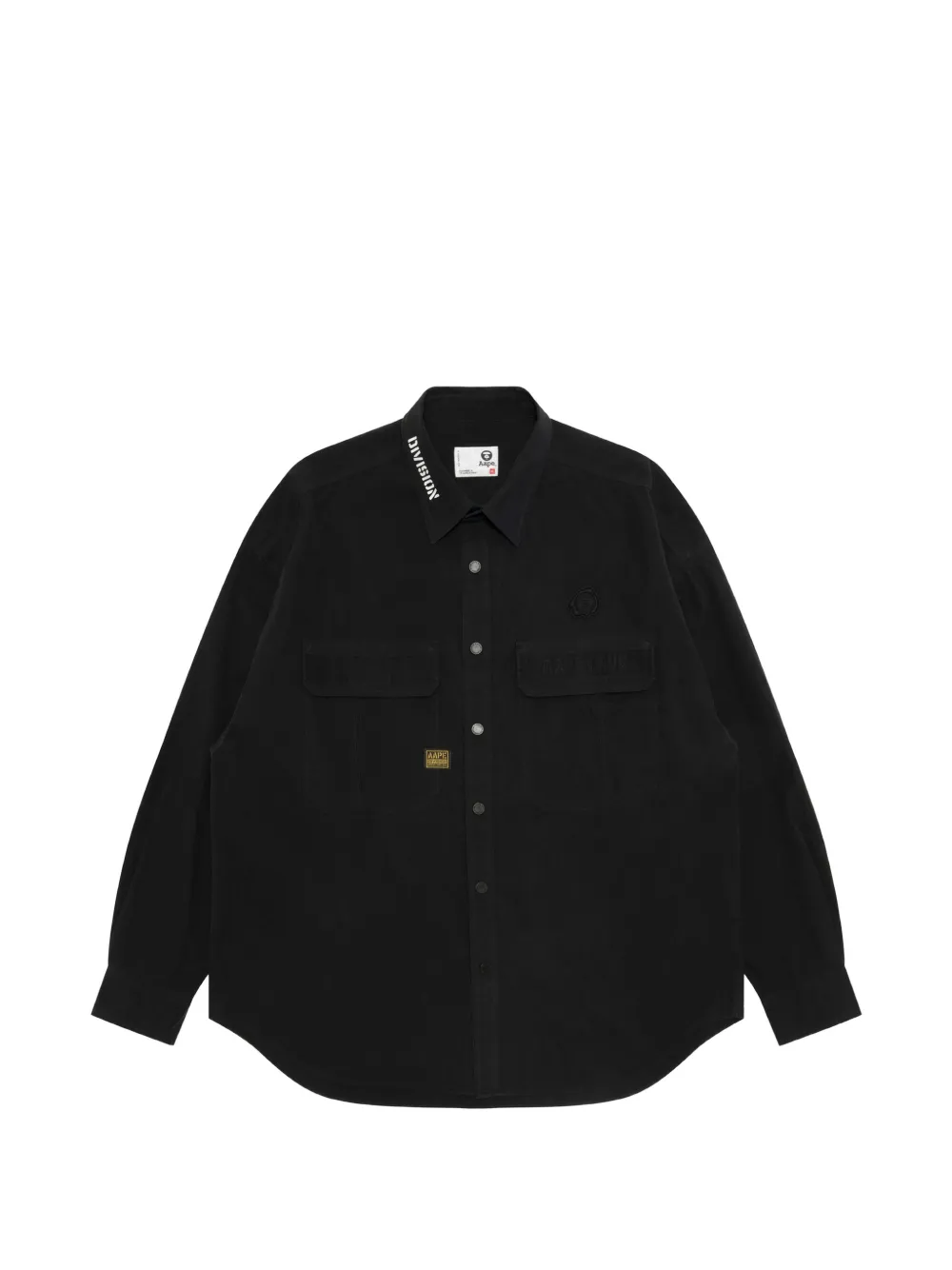 AAPE BY *A BATHING APE® Camicia con tasca e applicazione logo - Nero