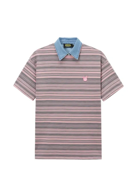 Mini Cream striped polo shirt