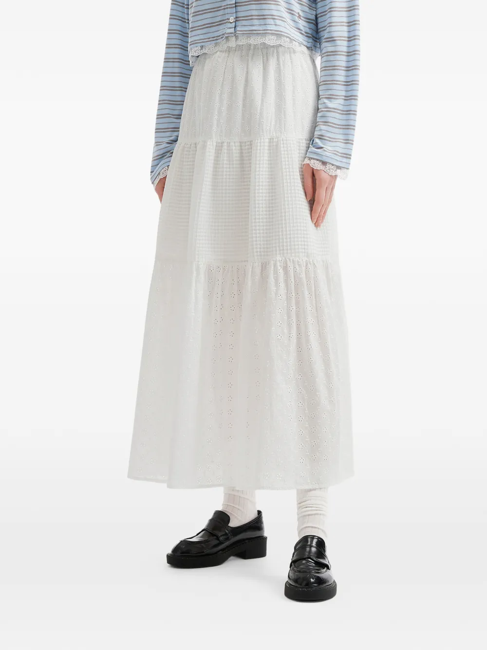 tout a coup Gelaagde maxi-rok Wit