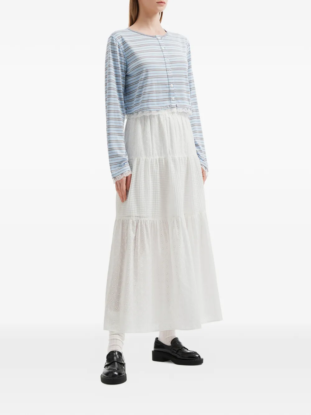 tout a coup Gelaagde maxi-rok Wit
