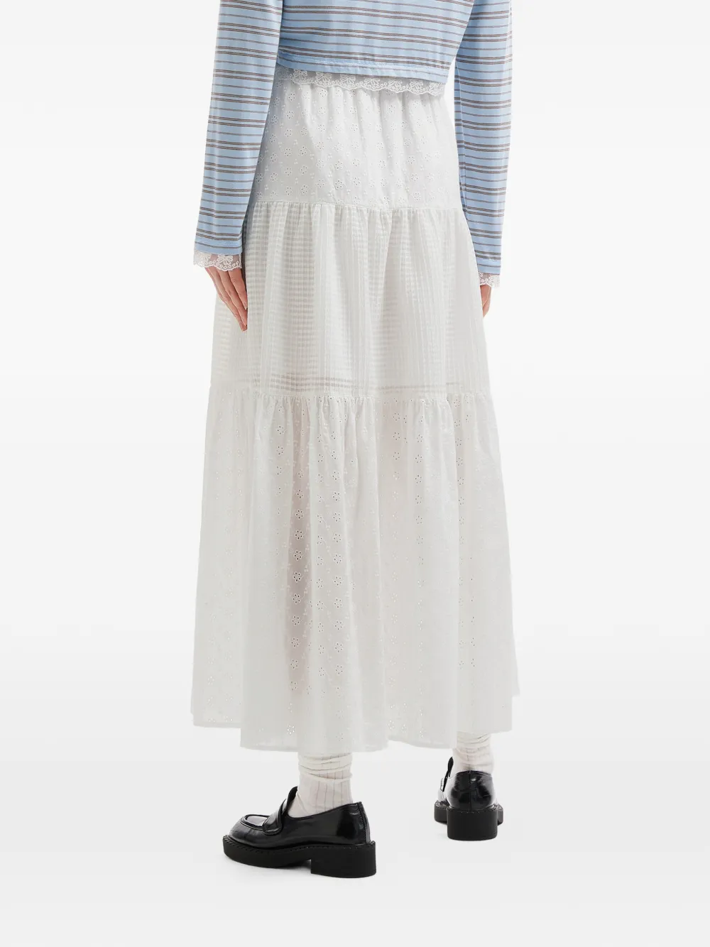 tout a coup Gelaagde maxi-rok Wit