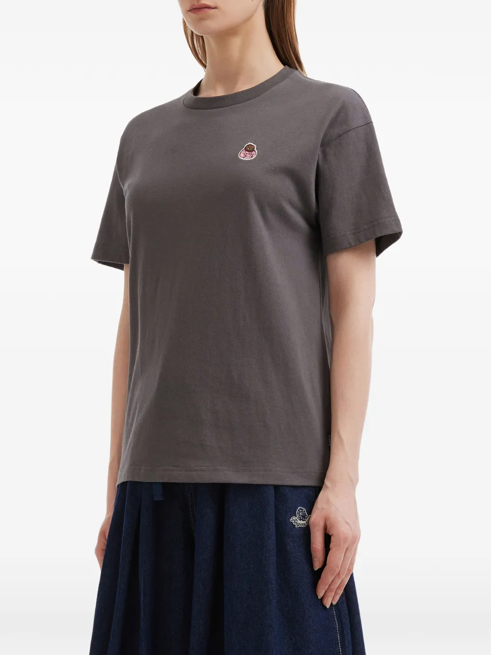  Fingercroxx Logo-embroidered T-shirt - Grey 