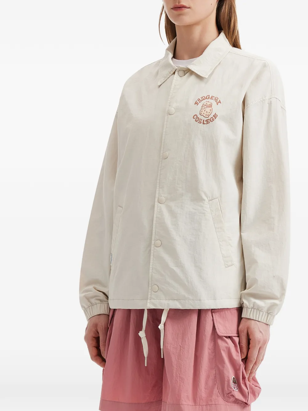 Fingercroxx Graphic Drawstring Jacket - Neutrals 