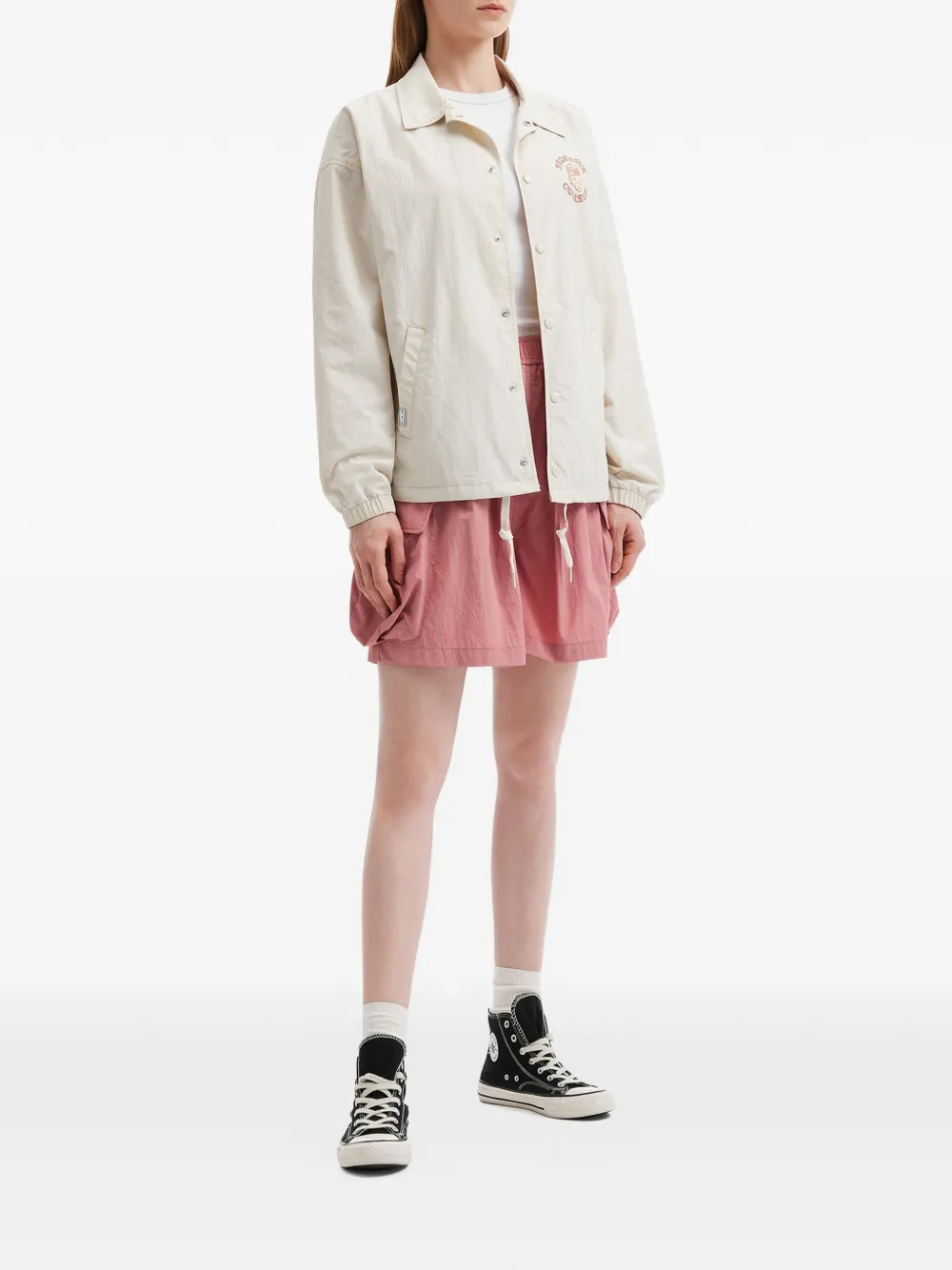  Fingercroxx Graphic Drawstring Jacket - Neutrals 