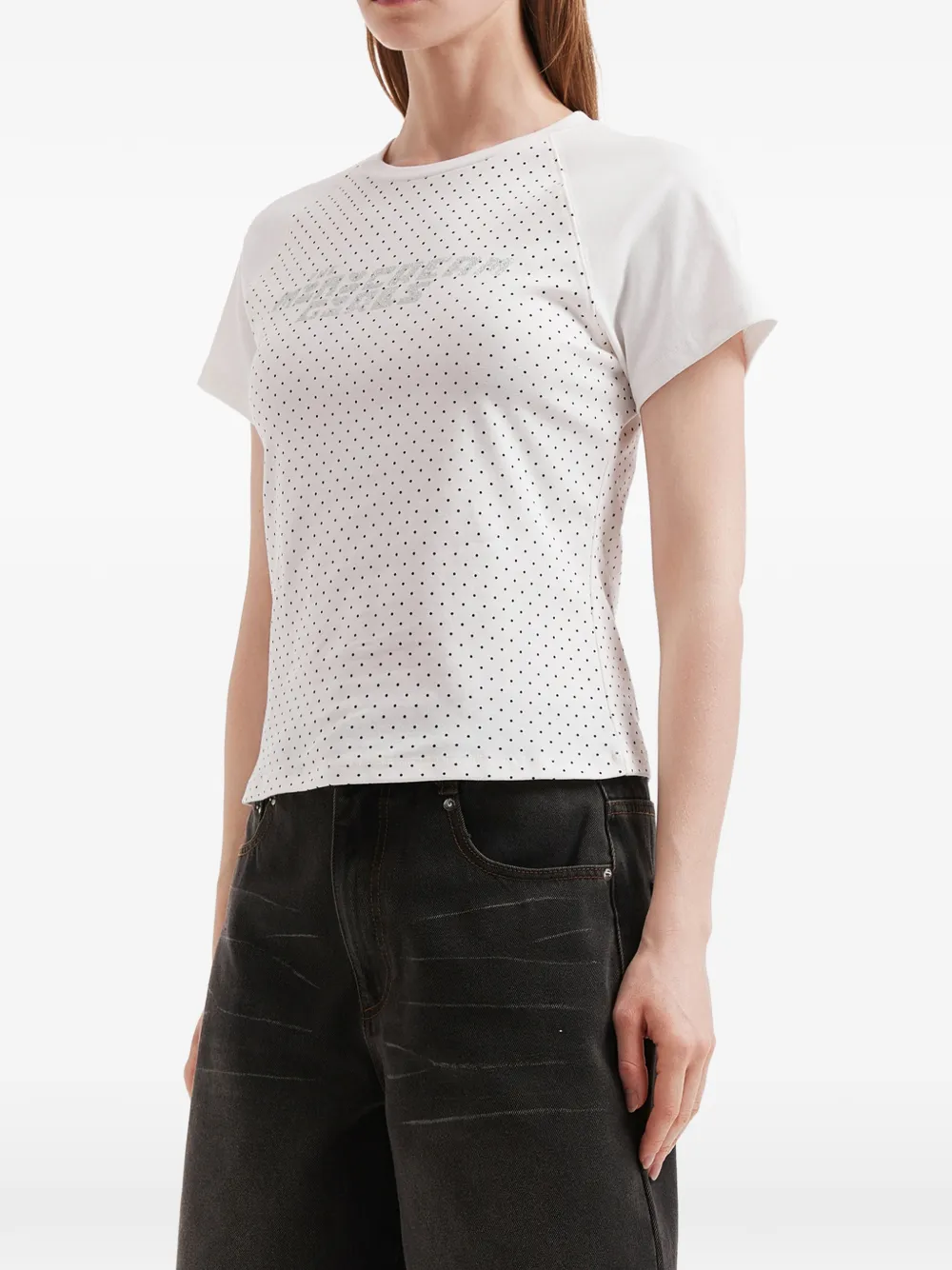  Mini Cream Polka-dot T-shirt - White 