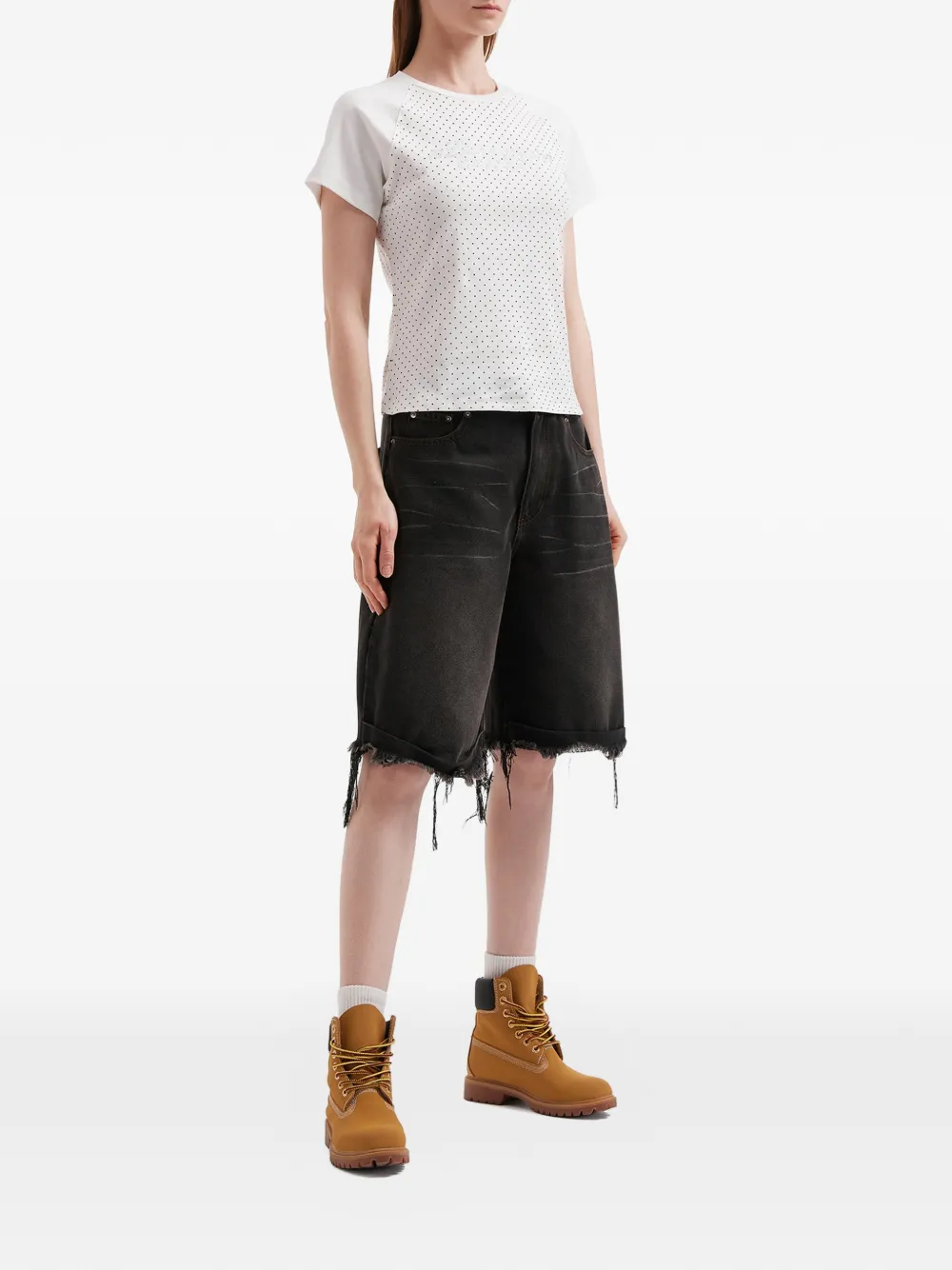  Mini Cream Polka-dot T-shirt - White 