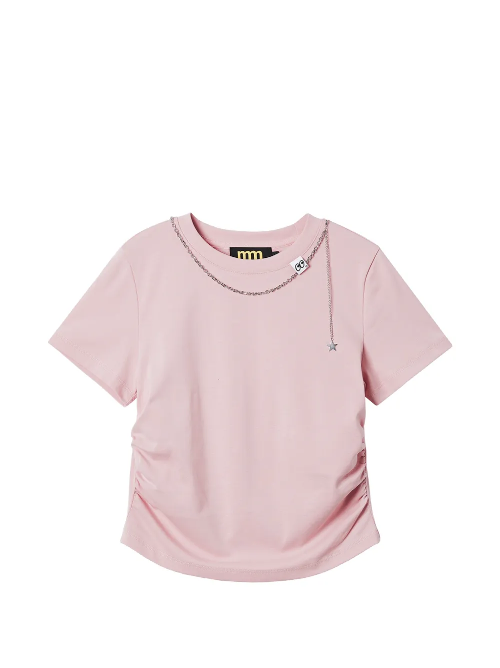 Mini Cream T-shirt con decorazione - Rosa
